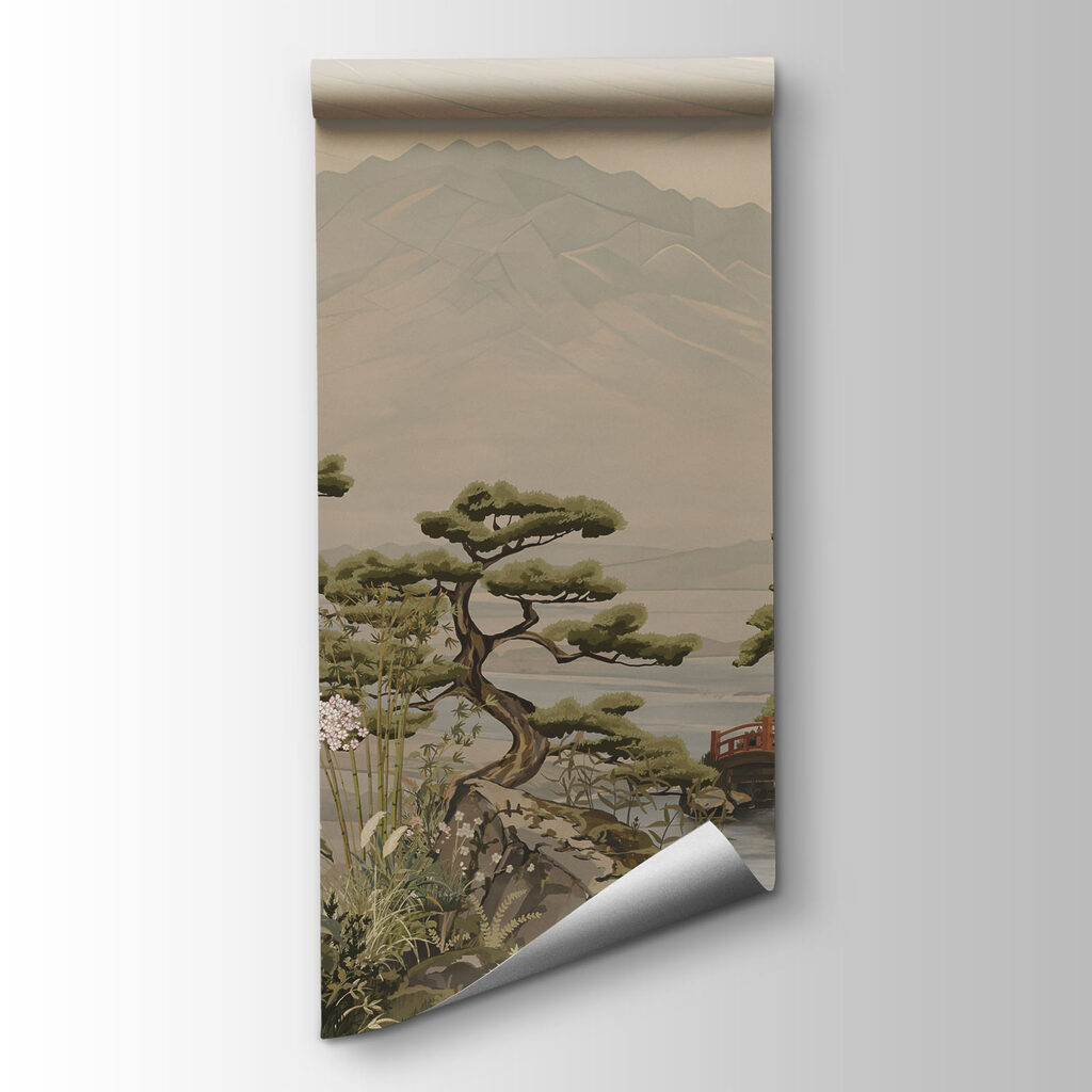 Papier peint Paysage avec une montagne et un village (UGS : t01063) Papier peint Paysage avec une montagne et un village (UGS : t01063)