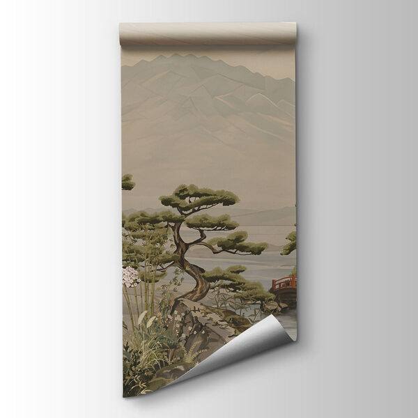 Papier peint Paysage avec une montagne et un village (UGS : t01063) Papier peint Paysage avec une montagne et un village (UGS : t01063)