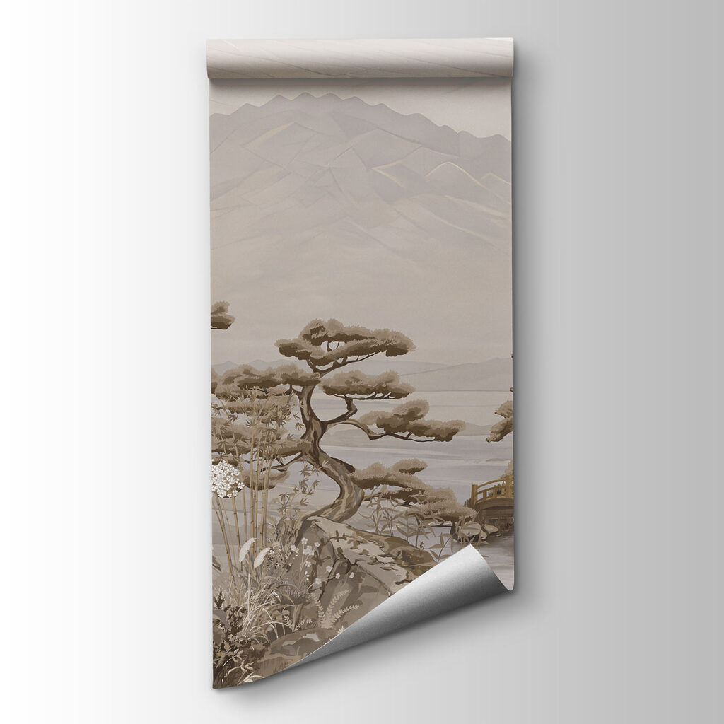 Papier peint Paysage avec des montagnes et des arbres (UGS : t01063v2) Papier peint Paysage avec des montagnes et des arbres (UGS : t01063v2)