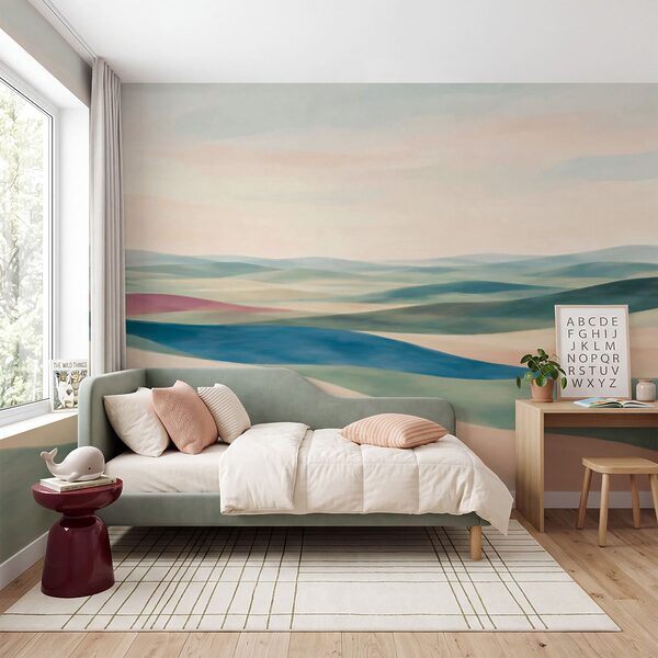 Papier peint Paysage avec des collines et un ciel bleu (UGS : t01109) Papier peint Paysage avec des collines et un ciel bleu (UGS : t01109)