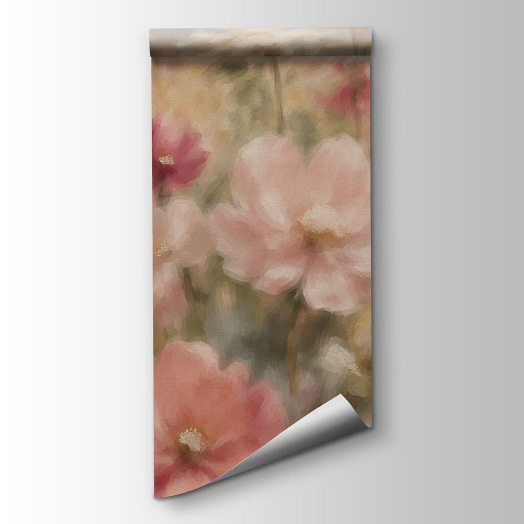 Papier peint Peinture représentant des fleurs dans un champ (UGS : t01110) Papier peint Peinture représentant des fleurs dans un champ (UGS : t01110)