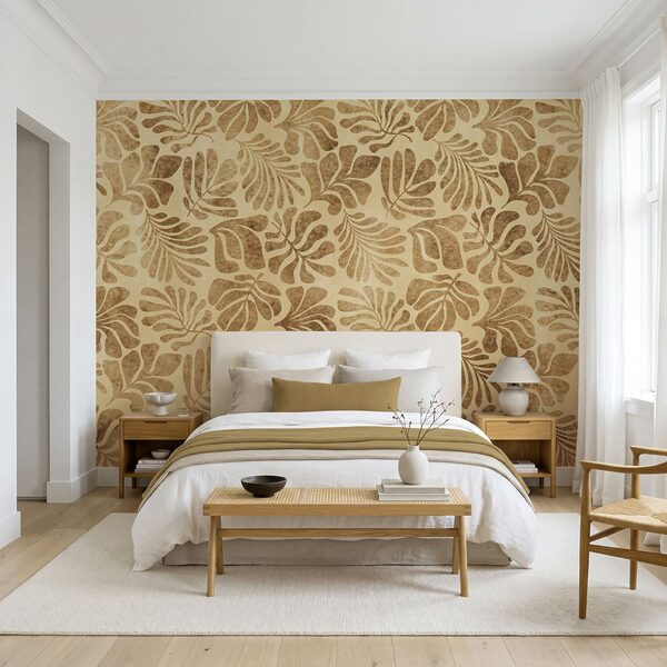 Papier peint Motif de feuilles sur un papier (UGS : t01111)