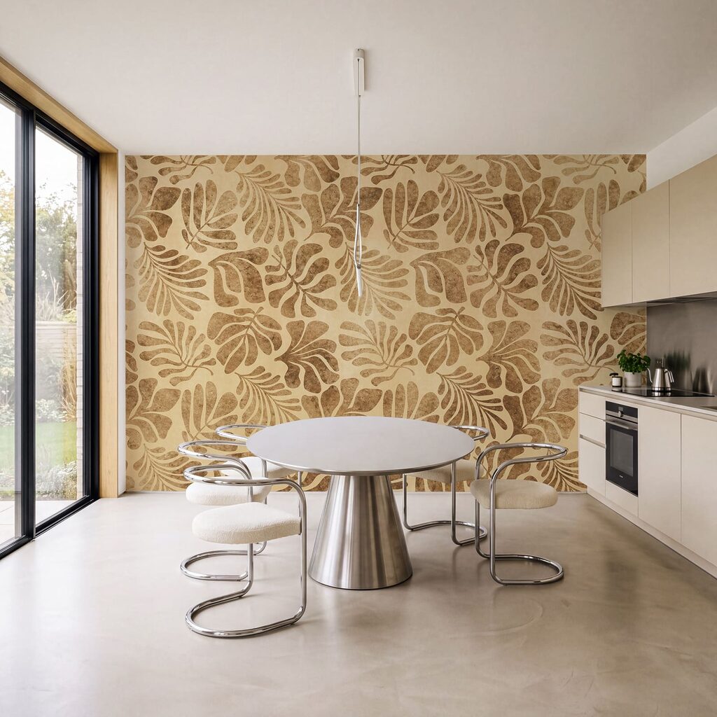Papier peint Motif de feuilles sur un papier (UGS : t01111)