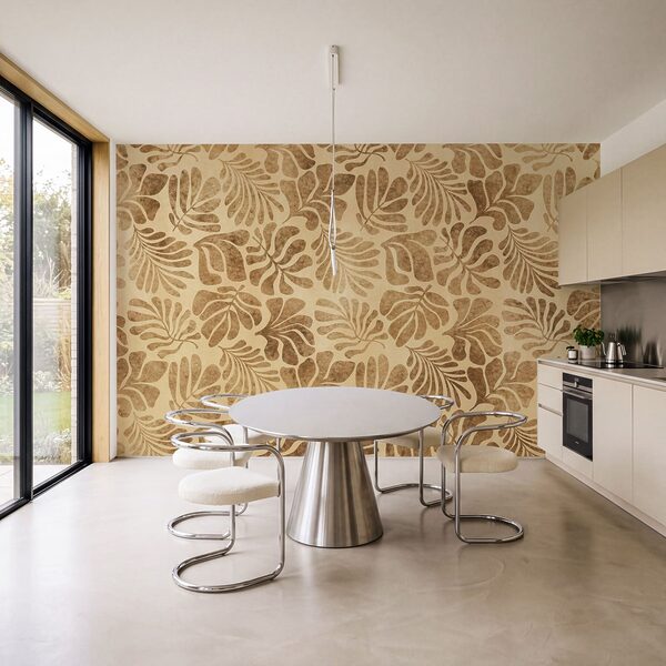 Papier peint Motif de feuilles sur un papier (UGS : t01111)