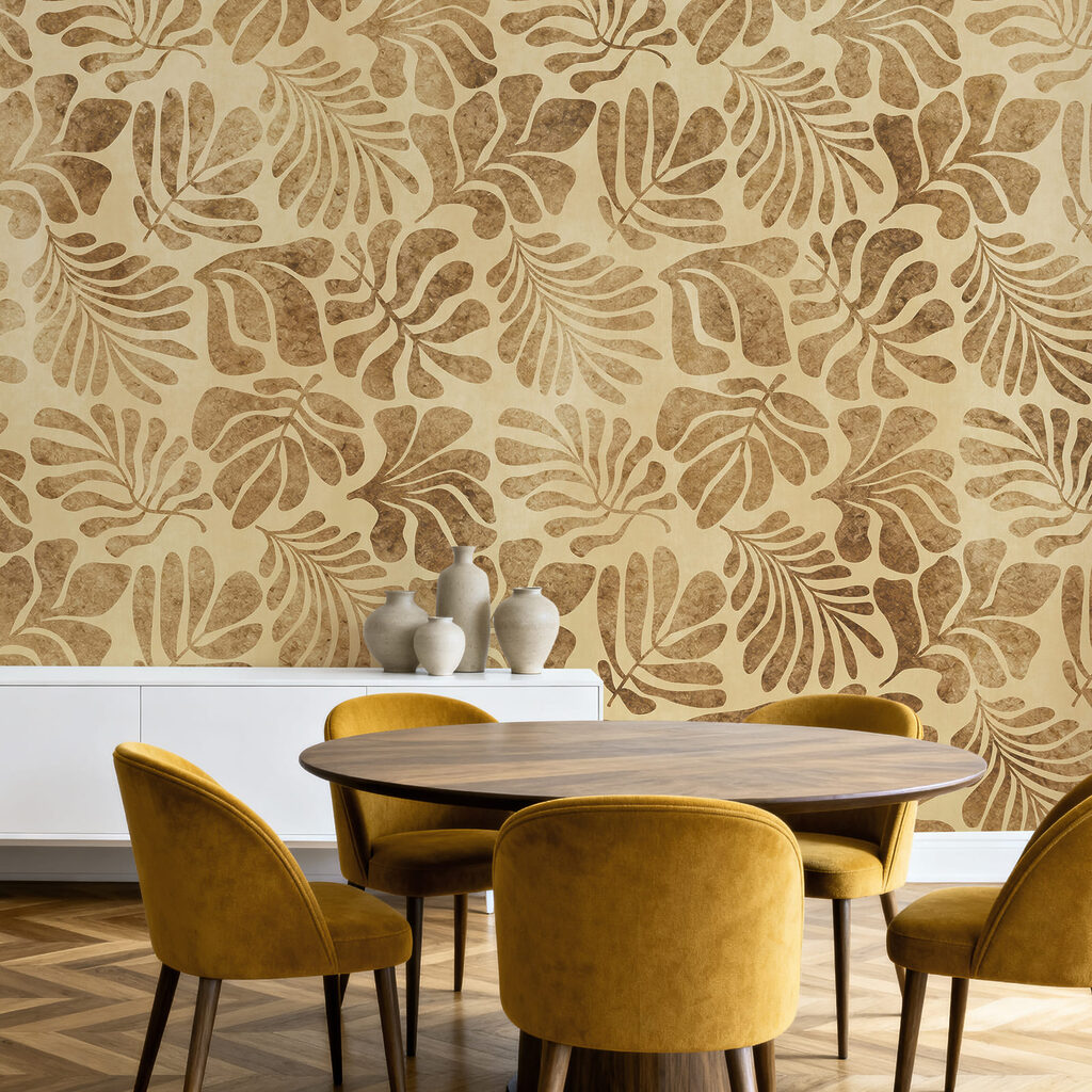 Papier peint Motif de feuilles sur un papier (UGS : t01111)