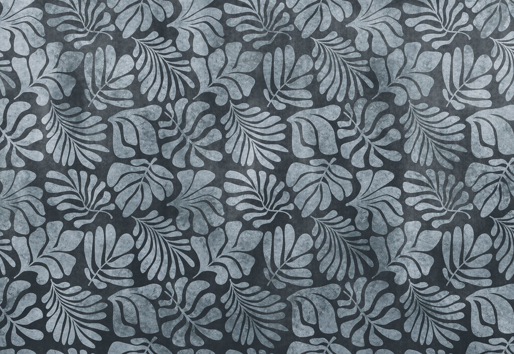 Papier peint Motif de feuilles sur fond noir (UGS : t01111v2) Papier peint Motif de feuilles sur fond noir (UGS : t01111v2)