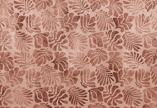 Papier peint Motif de feuilles sur un fond rose (UGS : t01111v3) Papier peint Motif de feuilles sur un fond rose (UGS : t01111v3)