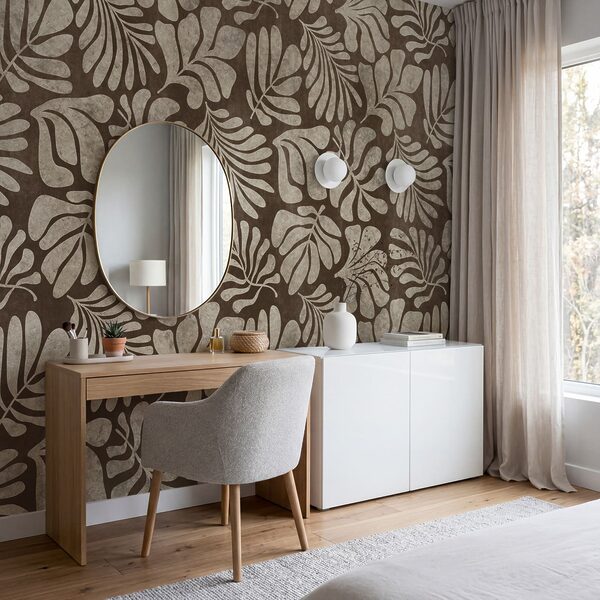 Papier peint Motif marron et blanc (UGS : t01111v4) Papier peint Motif marron et blanc (UGS : t01111v4)