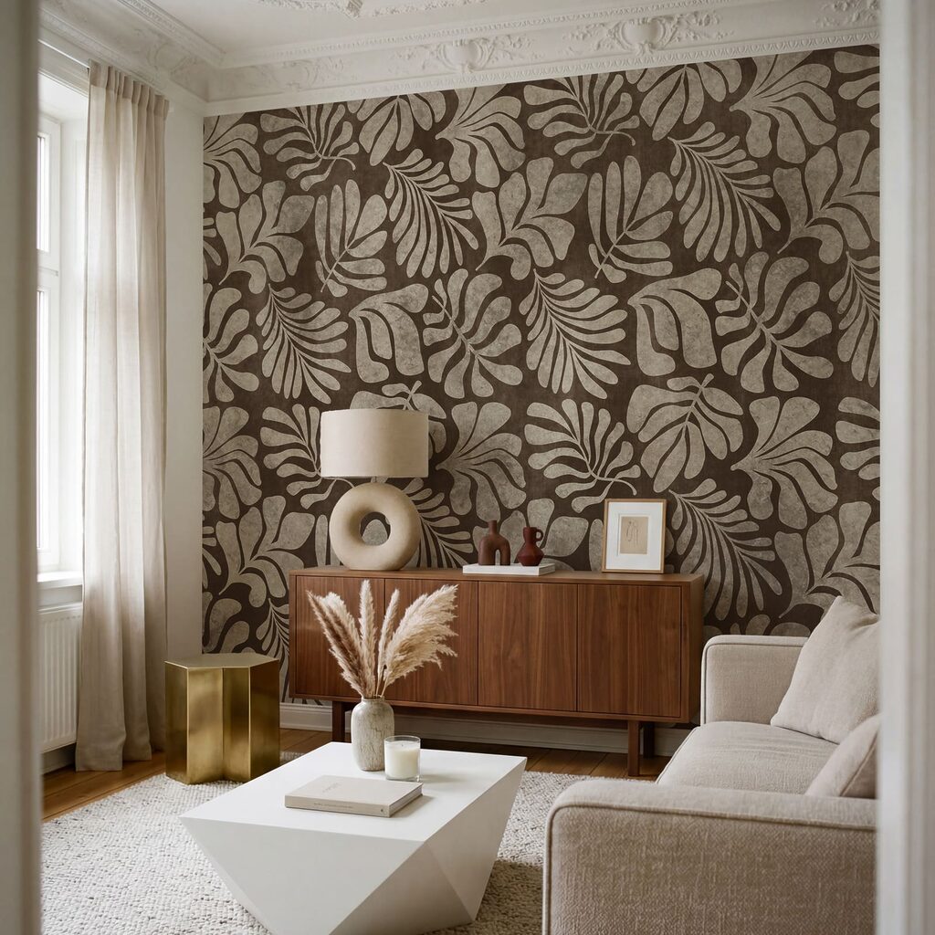 Papier peint Motif marron et blanc (UGS : t01111v4) Papier peint Motif marron et blanc (UGS : t01111v4)