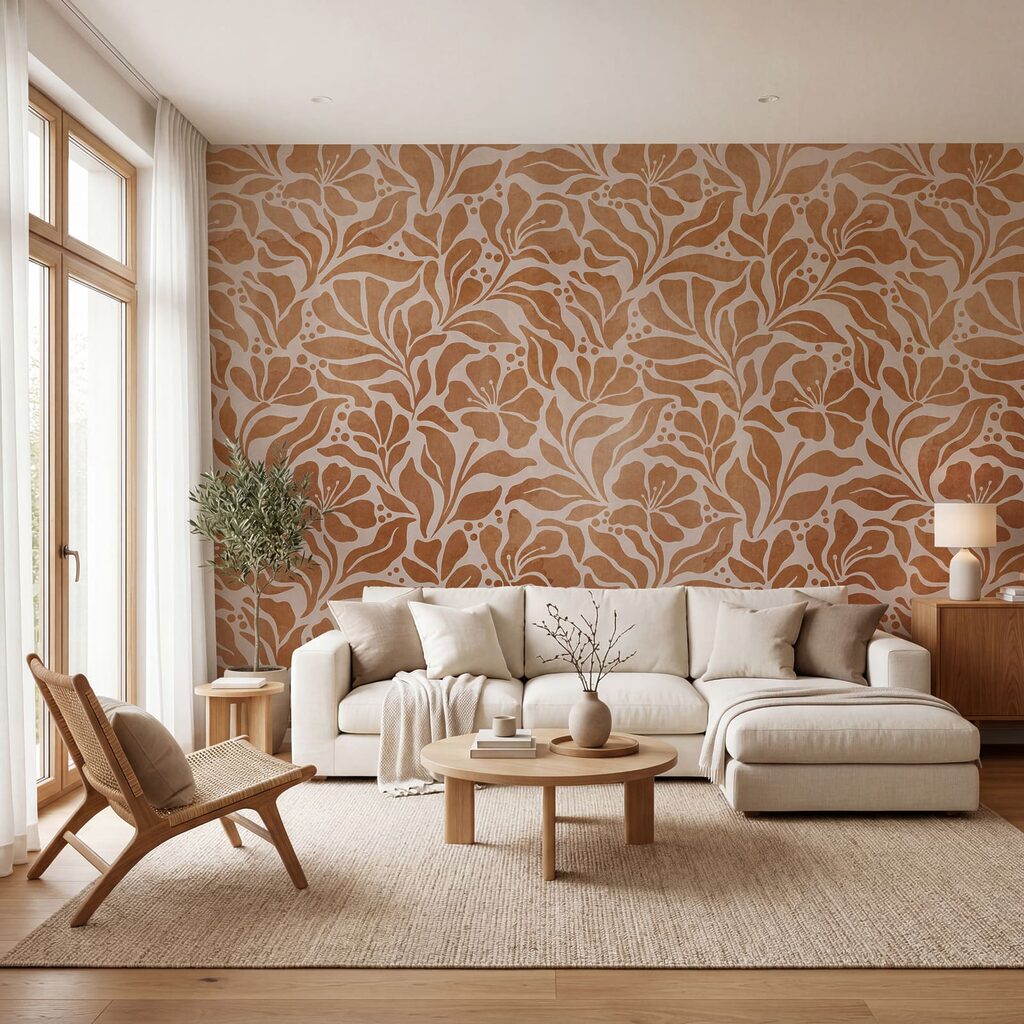 Papier peint Motif floral inspiré de la nature (UGS : t01114) Papier peint Motif floral inspiré de la nature (UGS : t01114)