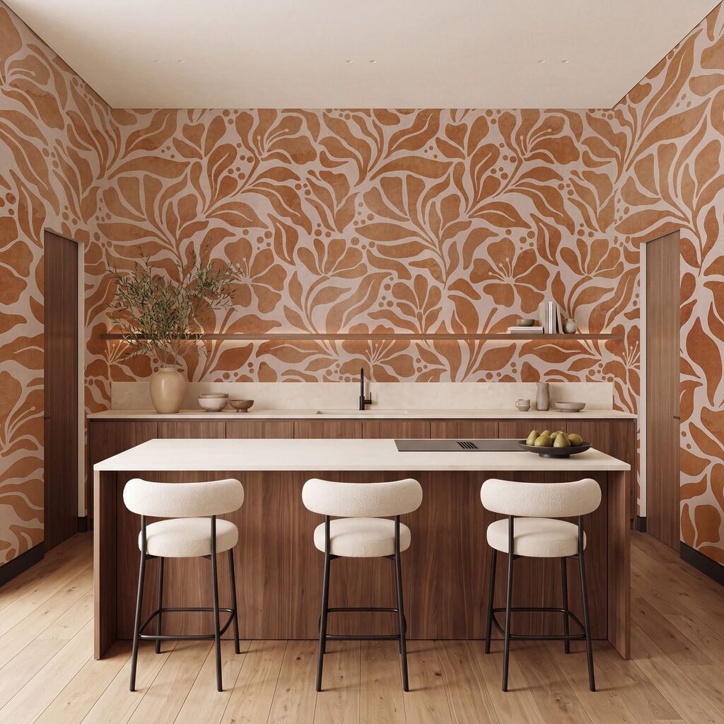 Papier peint Motif floral inspiré de la nature (UGS : t01114) Papier peint Motif floral inspiré de la nature (UGS : t01114)