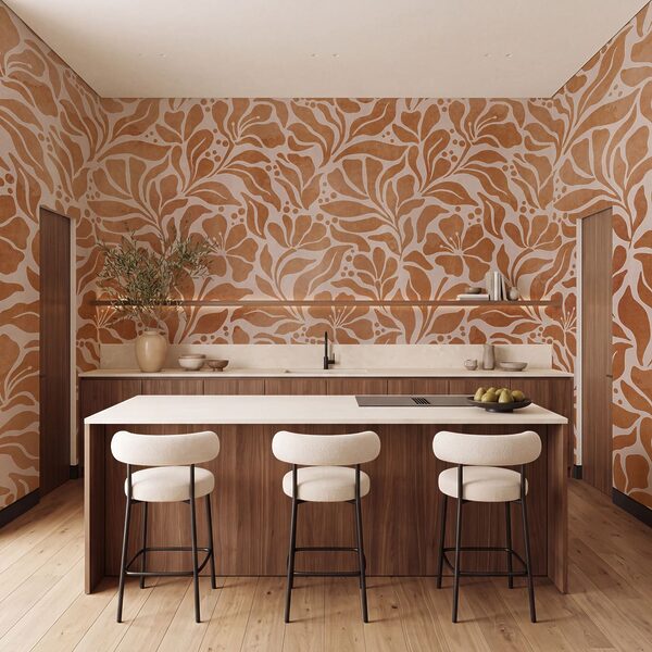 Papier peint Motif floral inspiré de la nature (UGS : t01114) Papier peint Motif floral inspiré de la nature (UGS : t01114)