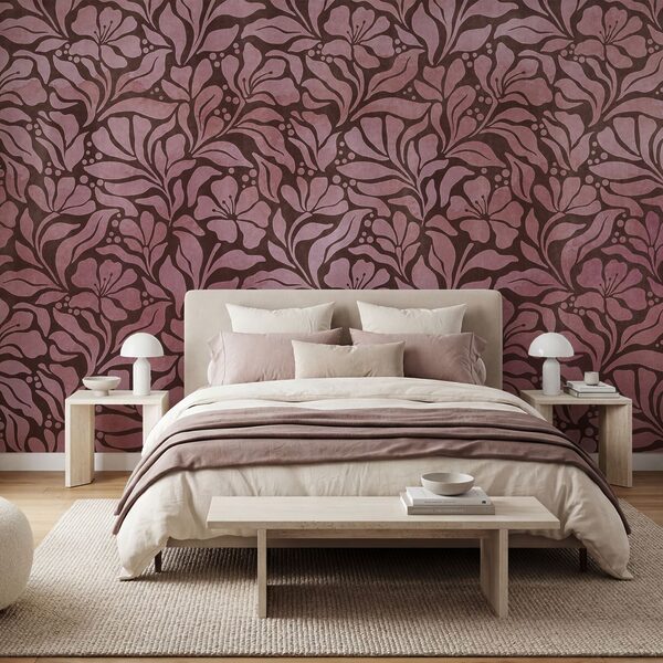 Papier peint Motif de fleurs roses (UGS : t01114v2) Papier peint Motif de fleurs roses (UGS : t01114v2)