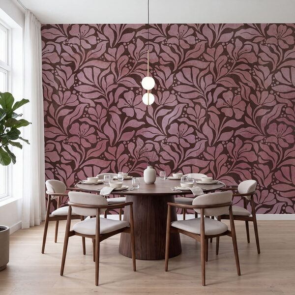 Papier peint Motif de fleurs roses (UGS : t01114v2) Papier peint Motif de fleurs roses (UGS : t01114v2)