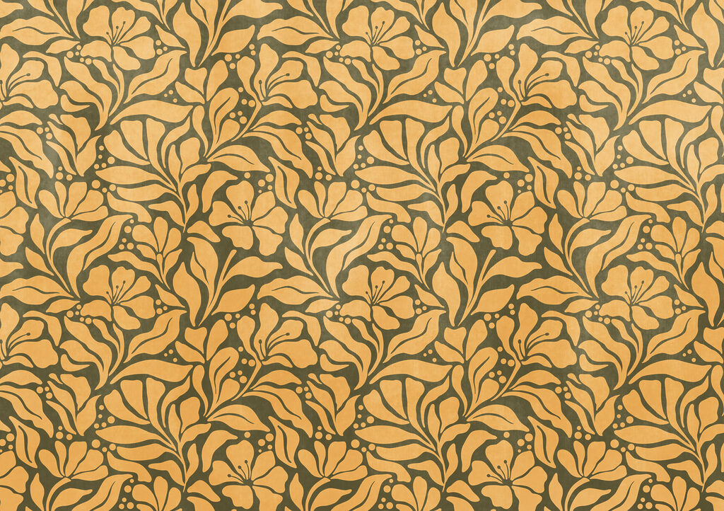 Papier peint Motif des feuilles et des fleurs (UGS : t01114v4)