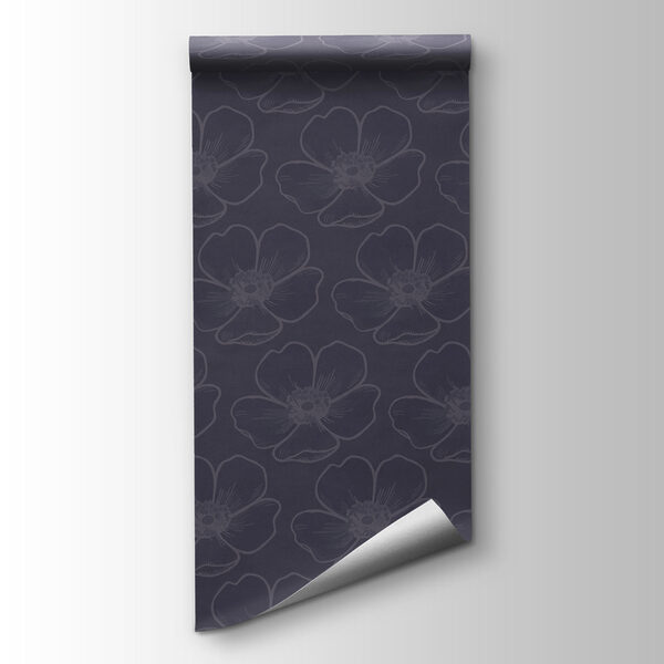 Papier peint Motif floral sur fond sombre (UGS : t01072)