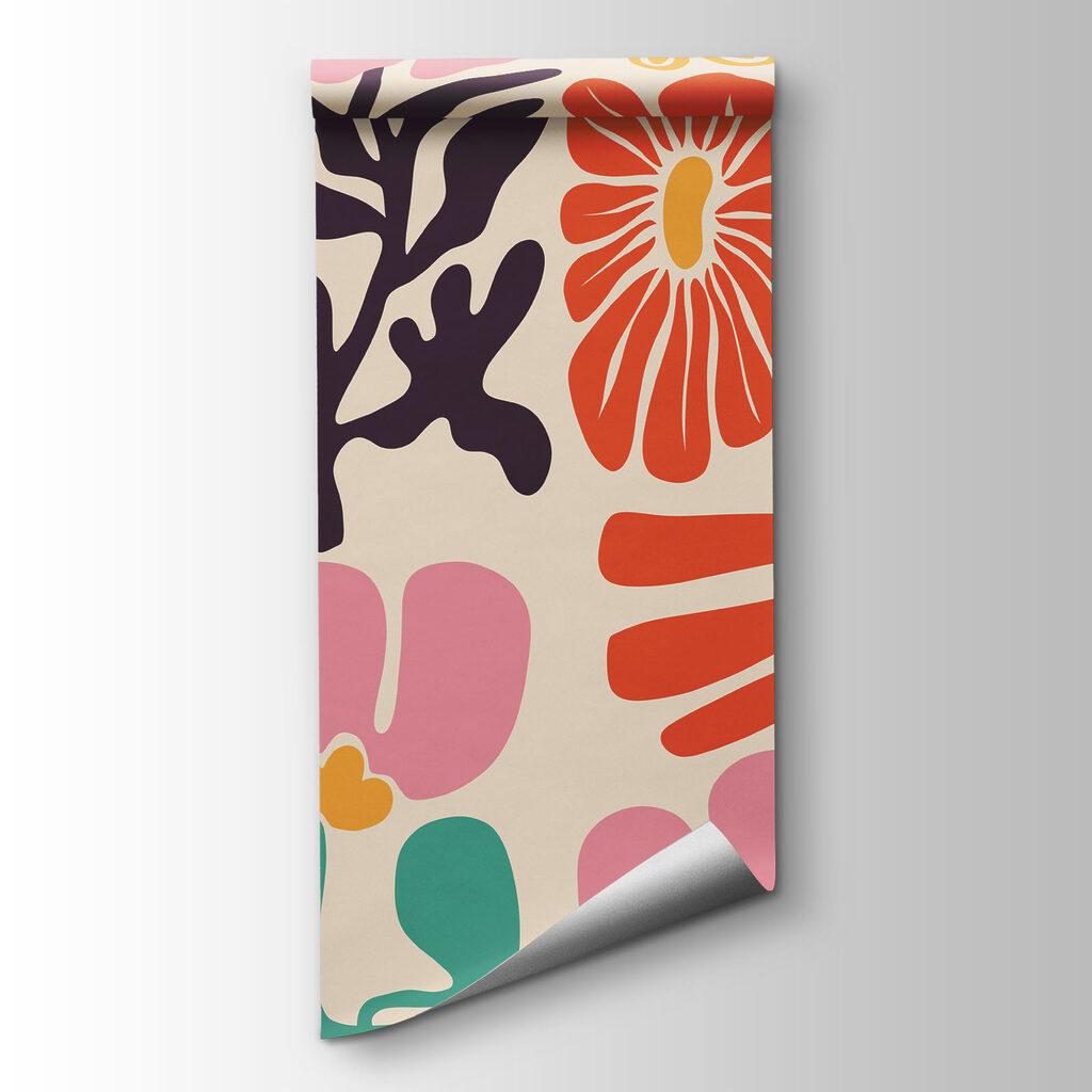 Papier peint Composition de fleurs et de feuilles (UGS : t01106) Papier peint Composition de fleurs et de feuilles (UGS : t01106)