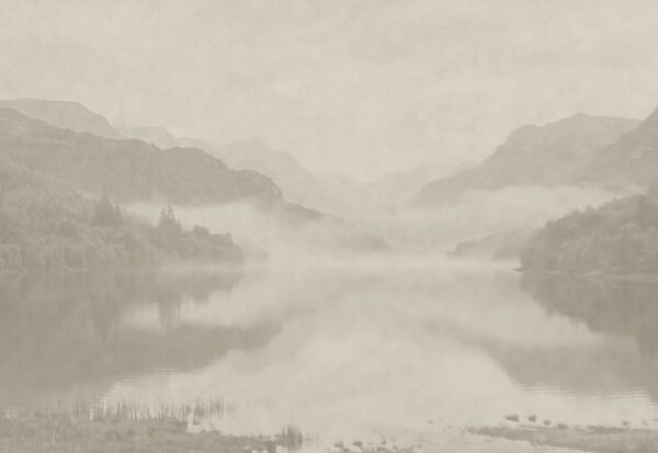 Papier peint Un lac avec des montagnes en arrière-plan (UGS : t01080) Papier peint Un lac avec des montagnes en arrière-plan (UGS : t01080)