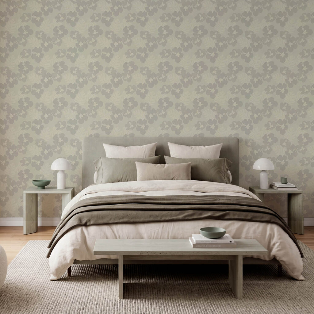 Papier peint Motif floral sur fond gris (UGS : t01082) Papier peint Motif floral sur fond gris (UGS : t01082)