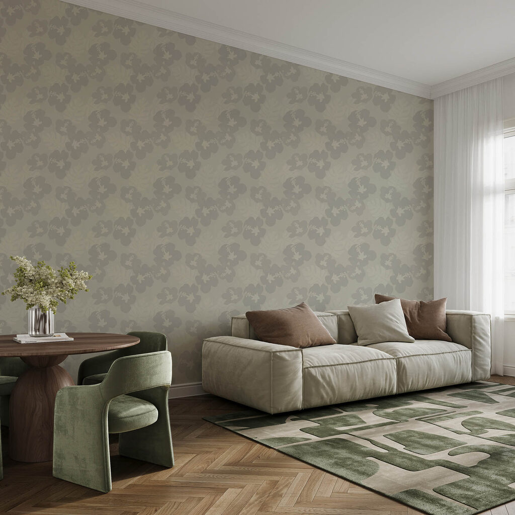 Papier peint Motif floral sur fond gris (UGS : t01082) Papier peint Motif floral sur fond gris (UGS : t01082)