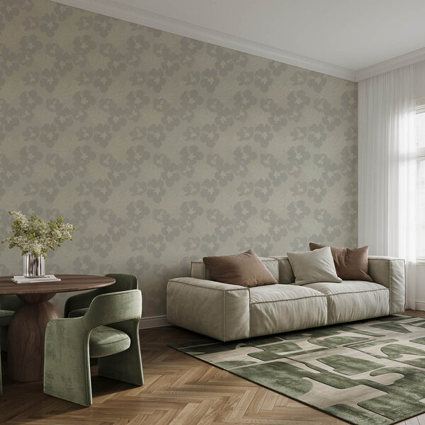 Papier peint Motif floral sur fond gris (UGS : t01082) Papier peint Motif floral sur fond gris (UGS : t01082)