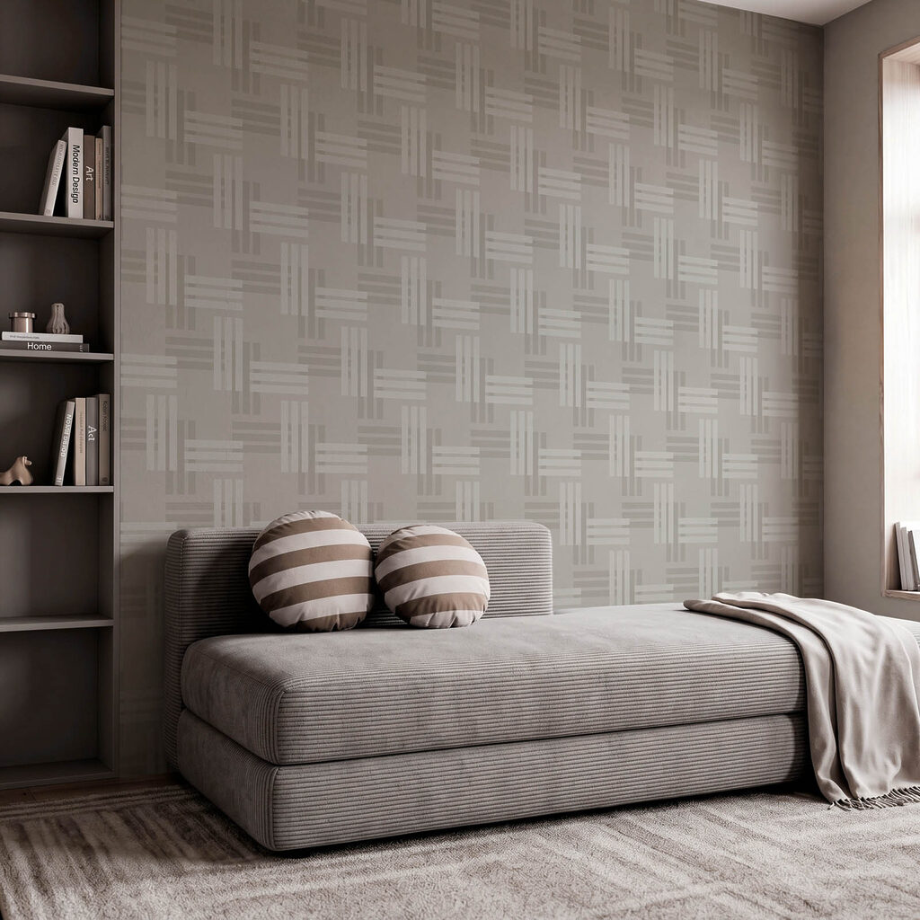 Papier peint Motif gris et blanc (UGS : t01085)