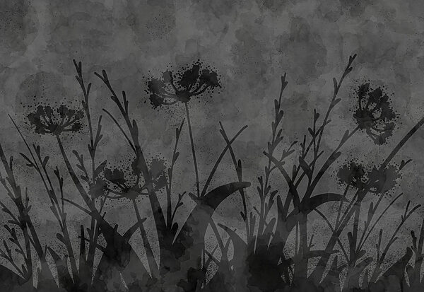 Papier peint Image en noir et blanc de fleurs (UGS : t01087) Papier peint Image en noir et blanc de fleurs (UGS : t01087)