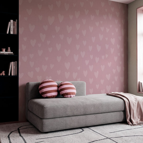 Papier peint Fond rose avec des cœurs (UGS : t01088) Papier peint Fond rose avec des cœurs (UGS : t01088)