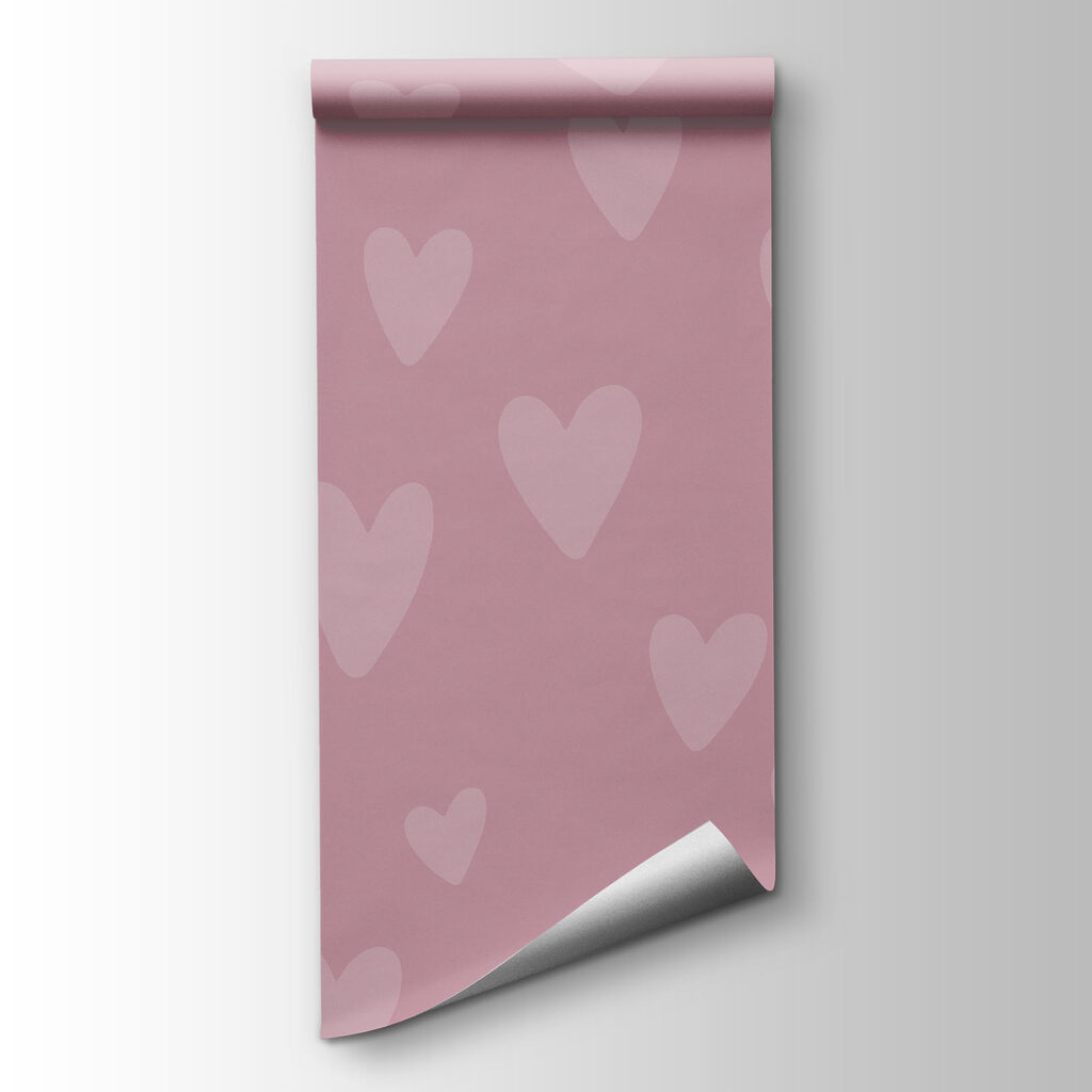 Papier peint Fond rose avec des cœurs (UGS : t01088) Papier peint Fond rose avec des cœurs (UGS : t01088)