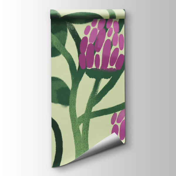 Papier peint - Des fleurs aux couleurs éclatantes au milieu d'une végétation luxuriante (UGS : t01121) Papier peint - Des fleurs aux couleurs éclatantes au milieu d'une végétation luxuriante (UGS : t01121)